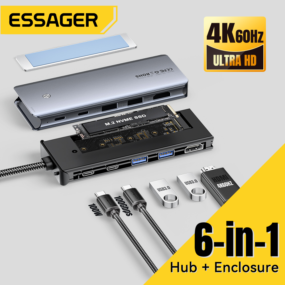Home Office For Mac - Essager USB C Hub с корпусом
