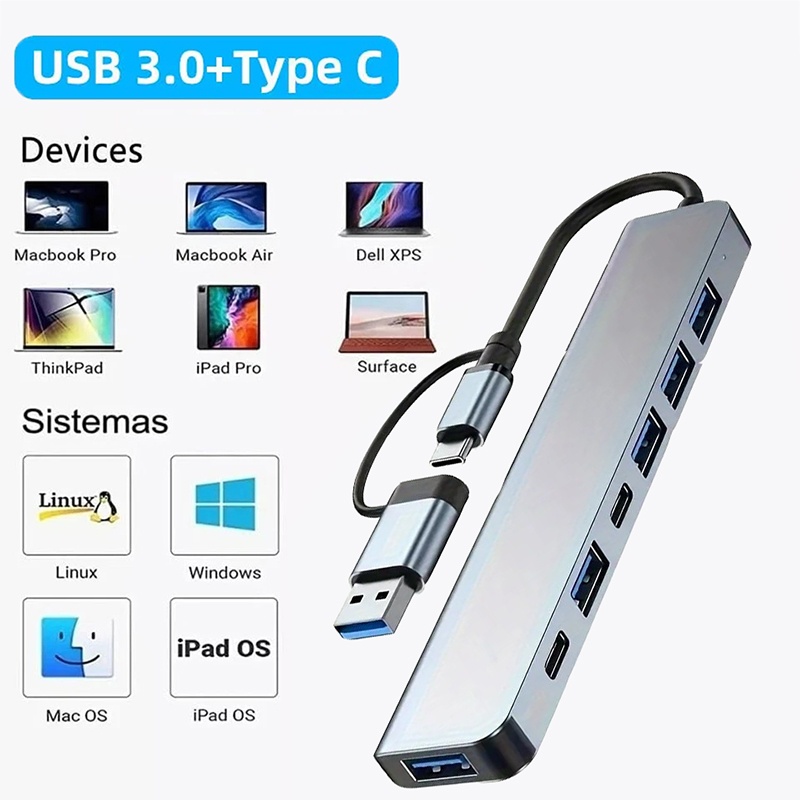 Home Office For Mac - USB-хаб 2-в-1 с 7 портами USB