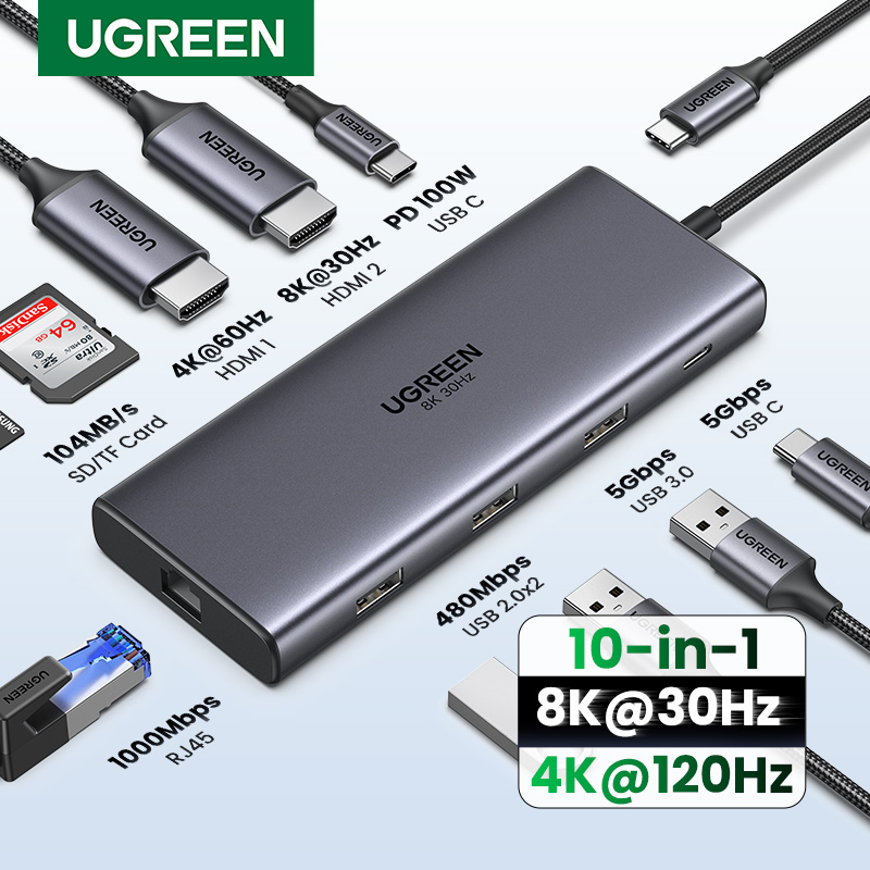 UGREEN Dual HDMI USB-C HUB 8K  – обзор и цена Home Office For Mac