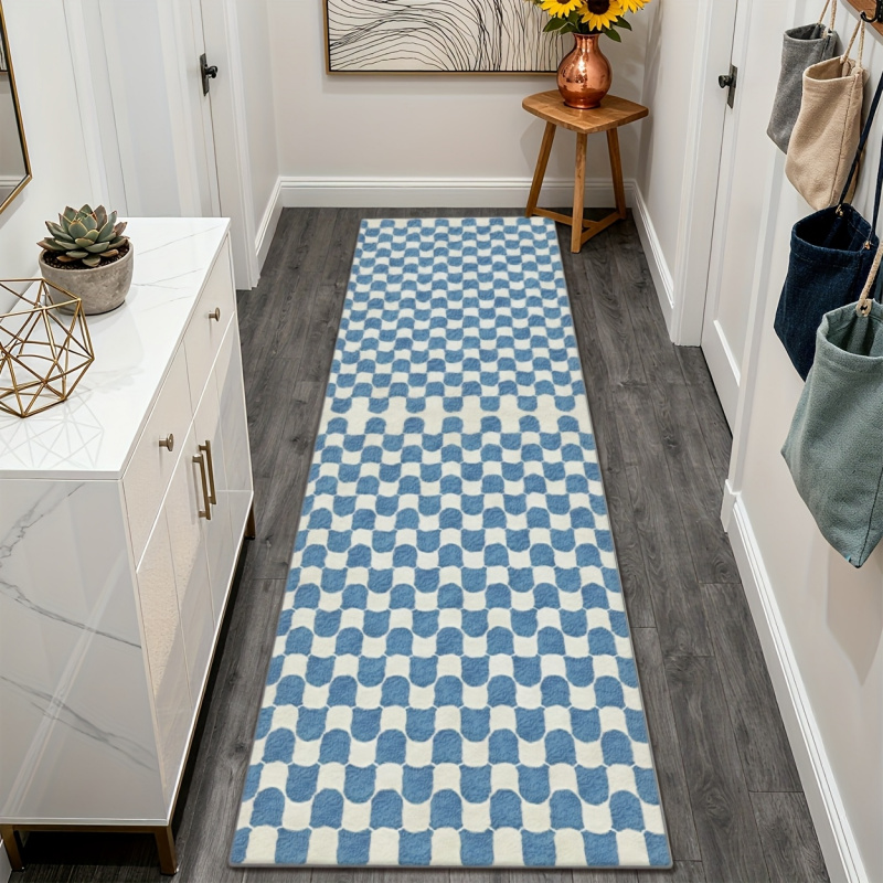 Ковер VIKAMA в сине-белую клет – обзор и цена Home Office Rug