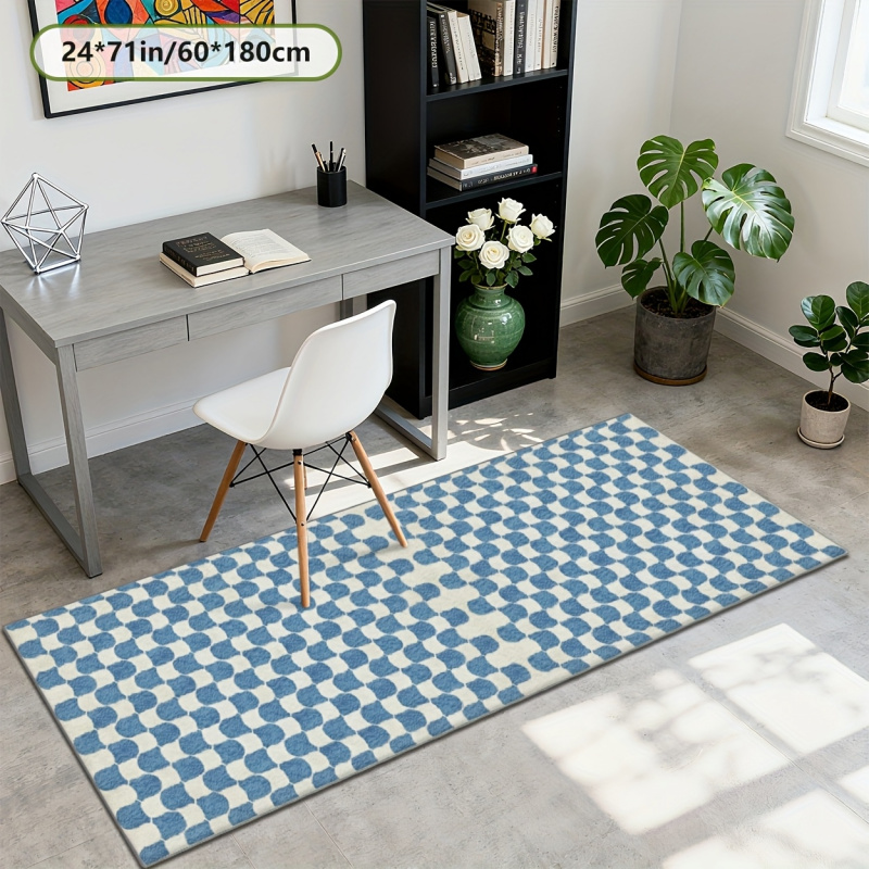 Ковер VIKAMA в сине-белую клет – обзор и цена Home Office Rug
