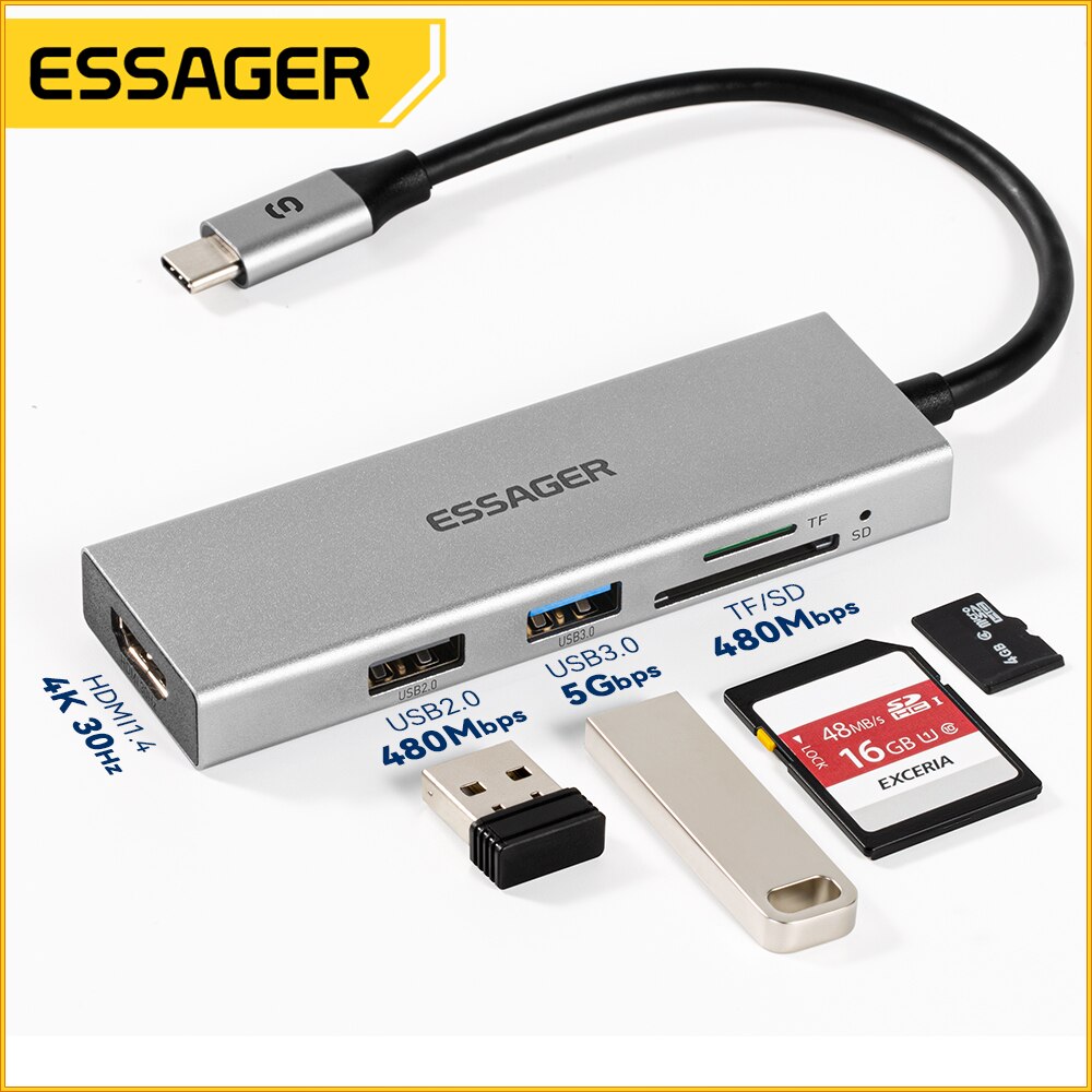 Essager 5 в 1 USB C концентрат – обзор и цена Home Office For Mac