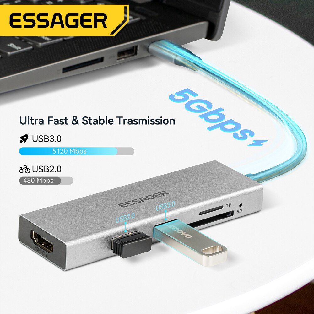 Essager 5 в 1 USB C концентрат – обзор и цена Home Office For Mac