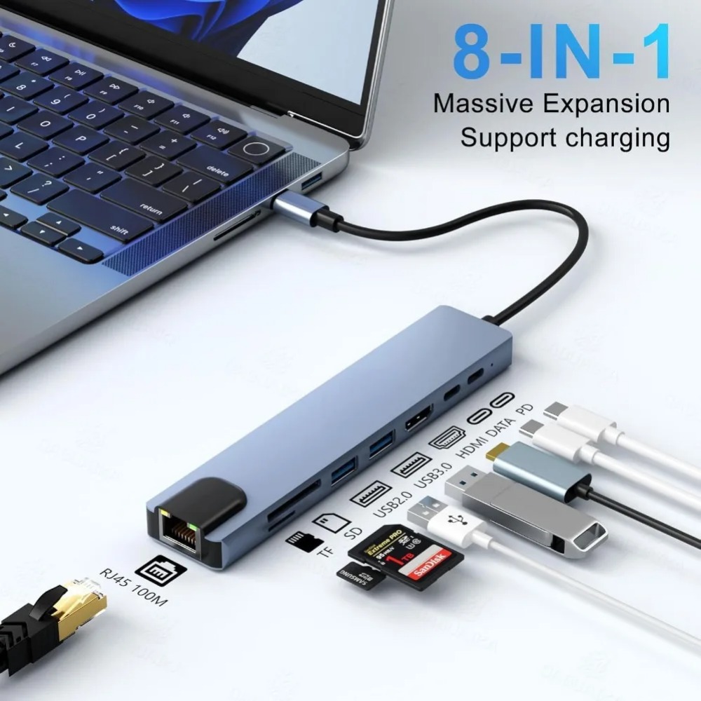 USB-C хаб 8/7 в 1 с 4K HDMI ад – обзор и цена Home Office For Mac
